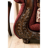 Matteo Burgundy/Brown Loveseat