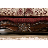 Matteo Burgundy/Brown Loveseat