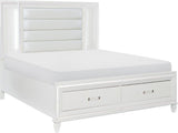 Tamsin White Metallic Storage Platform Bedroom Set