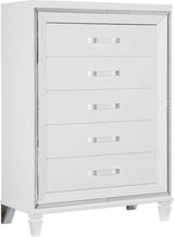 Tamsin White Metallic Storage Platform Bedroom Set