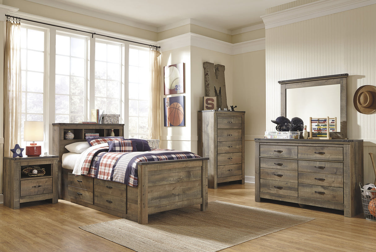 Trinell Brown Youth Bookcase Storage Bedroom Set
