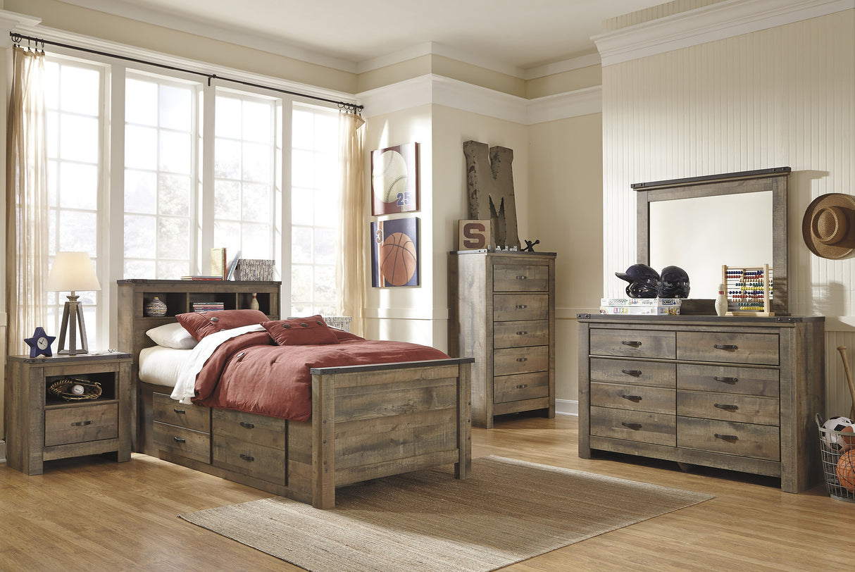 Trinell Brown Youth Bookcase Storage Bedroom Set