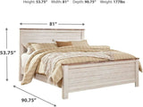 Willowton Whitewash Panel Bedroom Set