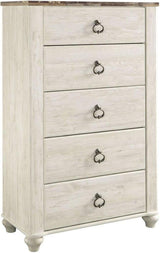 Willowton Whitewash Panel Bedroom Set