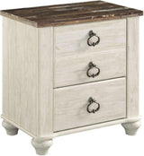 Willowton Sleigh Bedroom Set In Washed White