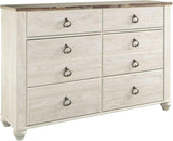 Willowton Sleigh Bedroom Set In Washed White