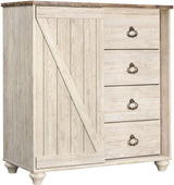 Willowton Whitewash Youth Panel Bedroom Set