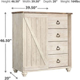 Willowton Whitewash Youth Panel Bedroom Set