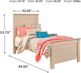 Willowton Whitewash Youth Panel Bedroom Set