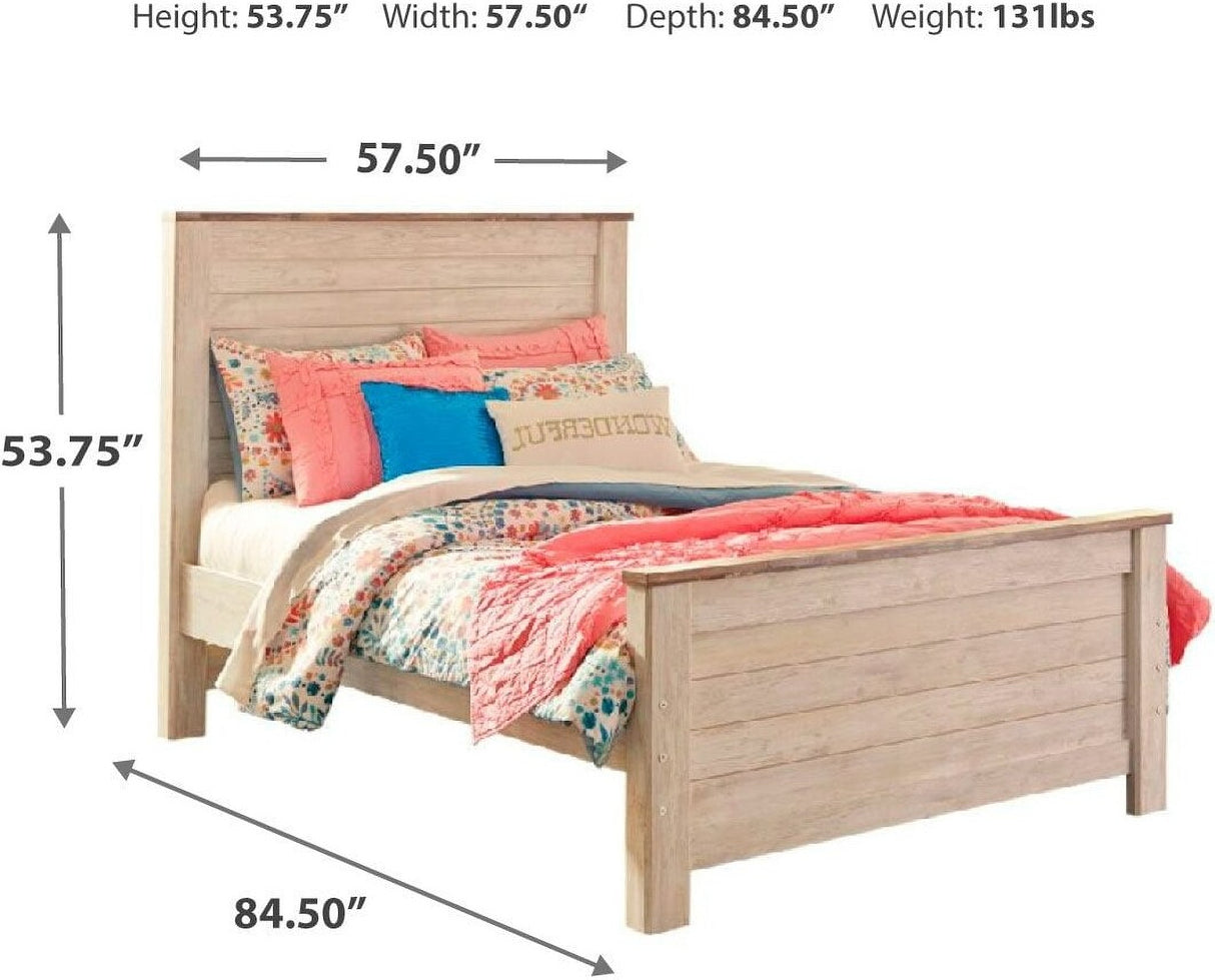 Willowton Whitewash Youth Panel Bedroom Set