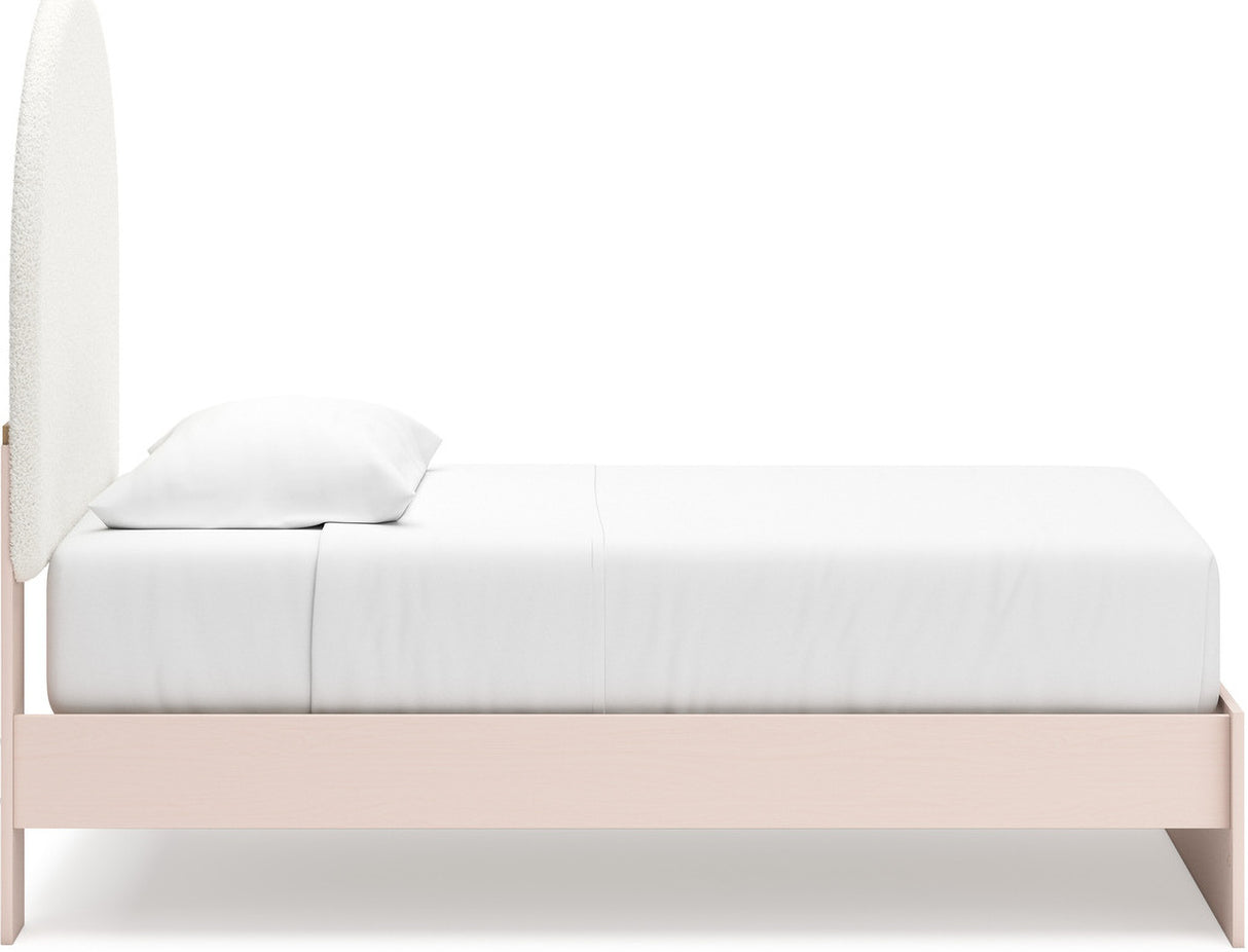 Wistenpine Youth Upholstered Panel Bedroom Set In Blush