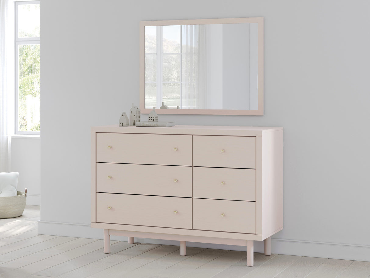 Wistenpine Youth Upholstered Panel Bedroom Set In Blush