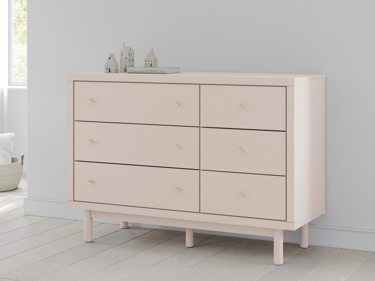 Wistenpine Youth Upholstered Panel Bedroom Set In Blush