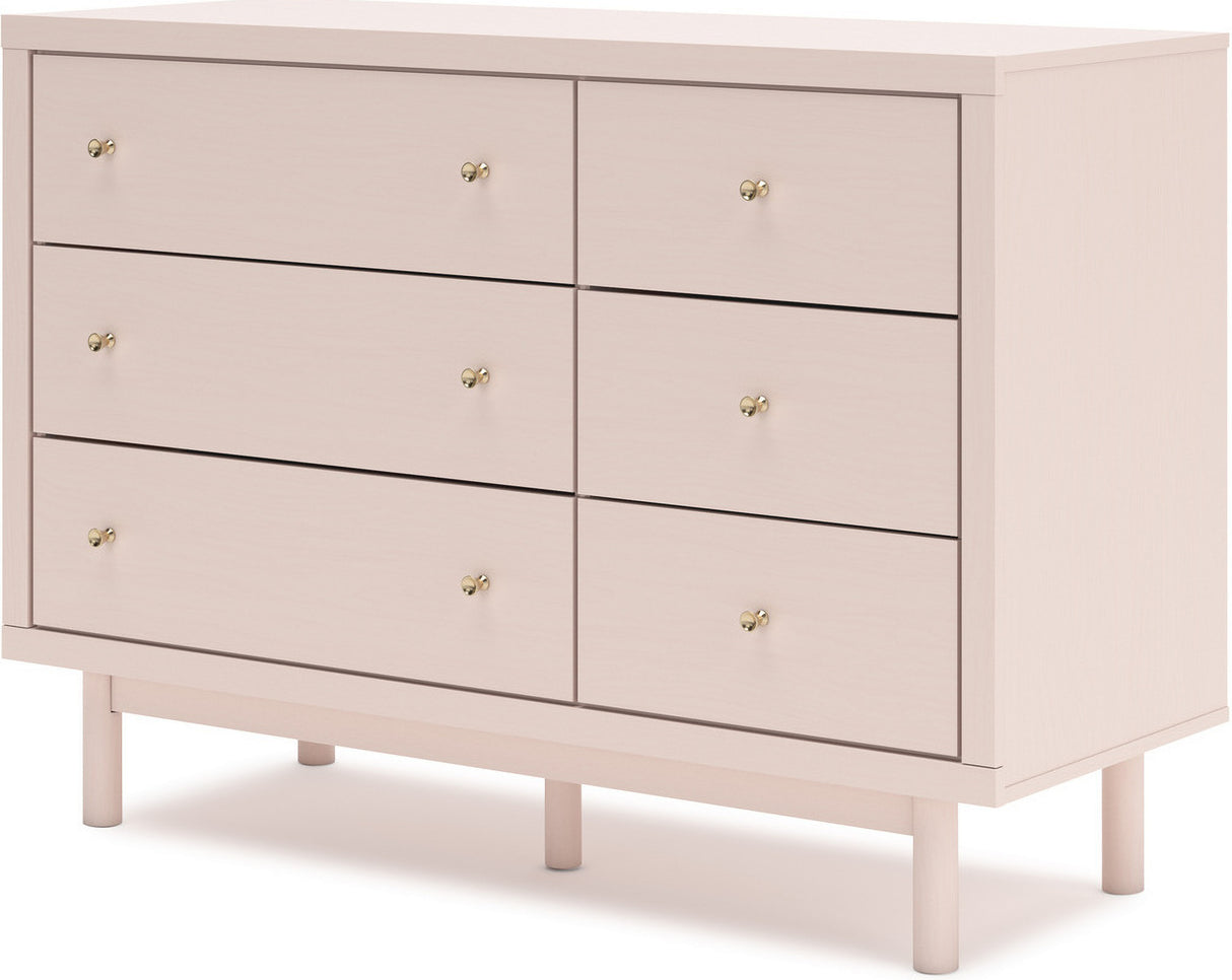 Wistenpine Youth Upholstered Panel Bedroom Set In Blush