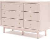 Wistenpine Youth Upholstered Panel Bedroom Set In Blush