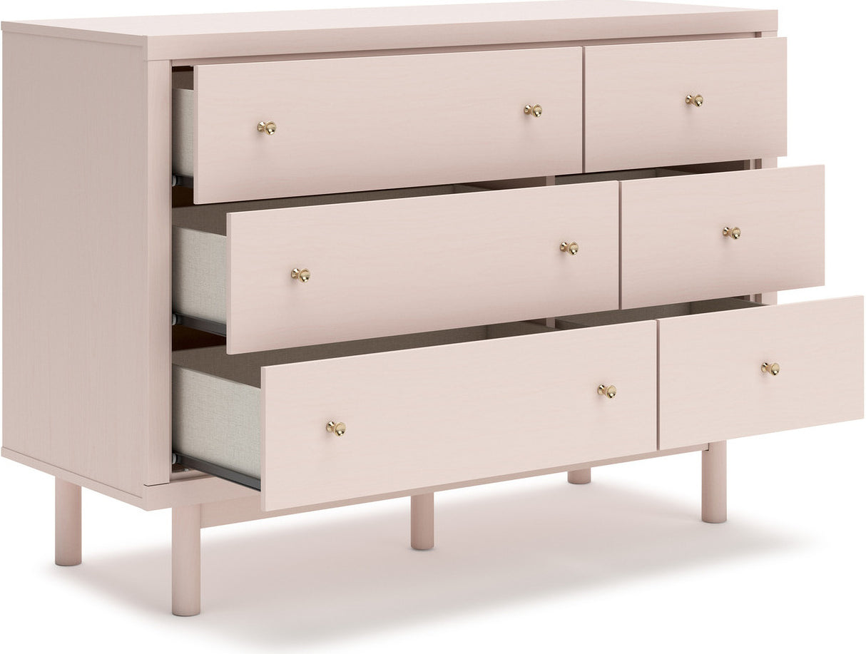 Wistenpine Youth Upholstered Panel Bedroom Set In Blush