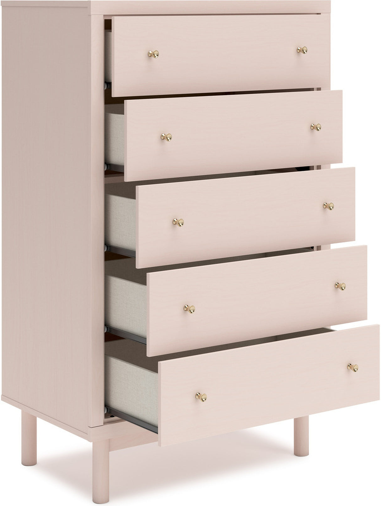 Wistenpine Youth Upholstered Panel Bedroom Set In Blush