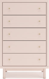Wistenpine Youth Upholstered Panel Bedroom Set In Blush