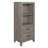 Woodrow Brownish Gray Platform Bookcase Bedroom Set