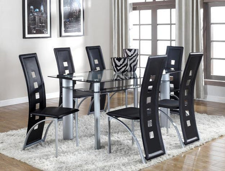 Echo Black/Gray Glass-Top Dining Set - Luna Furniture (4760400429191)