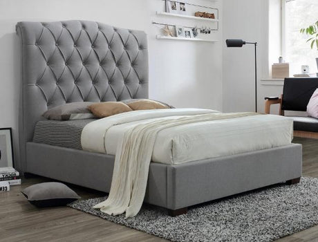 Janice Gray Upholstered King Platform Bed - Luna Furniture (4760463999111)