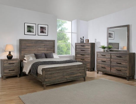Tacoma Rustic Brown King Panel Bed - Luna Furniture (4760402296967)