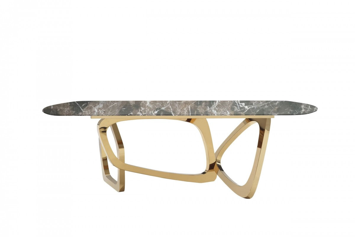 Modrest Colton - Modern Brown & Gold Dining Table