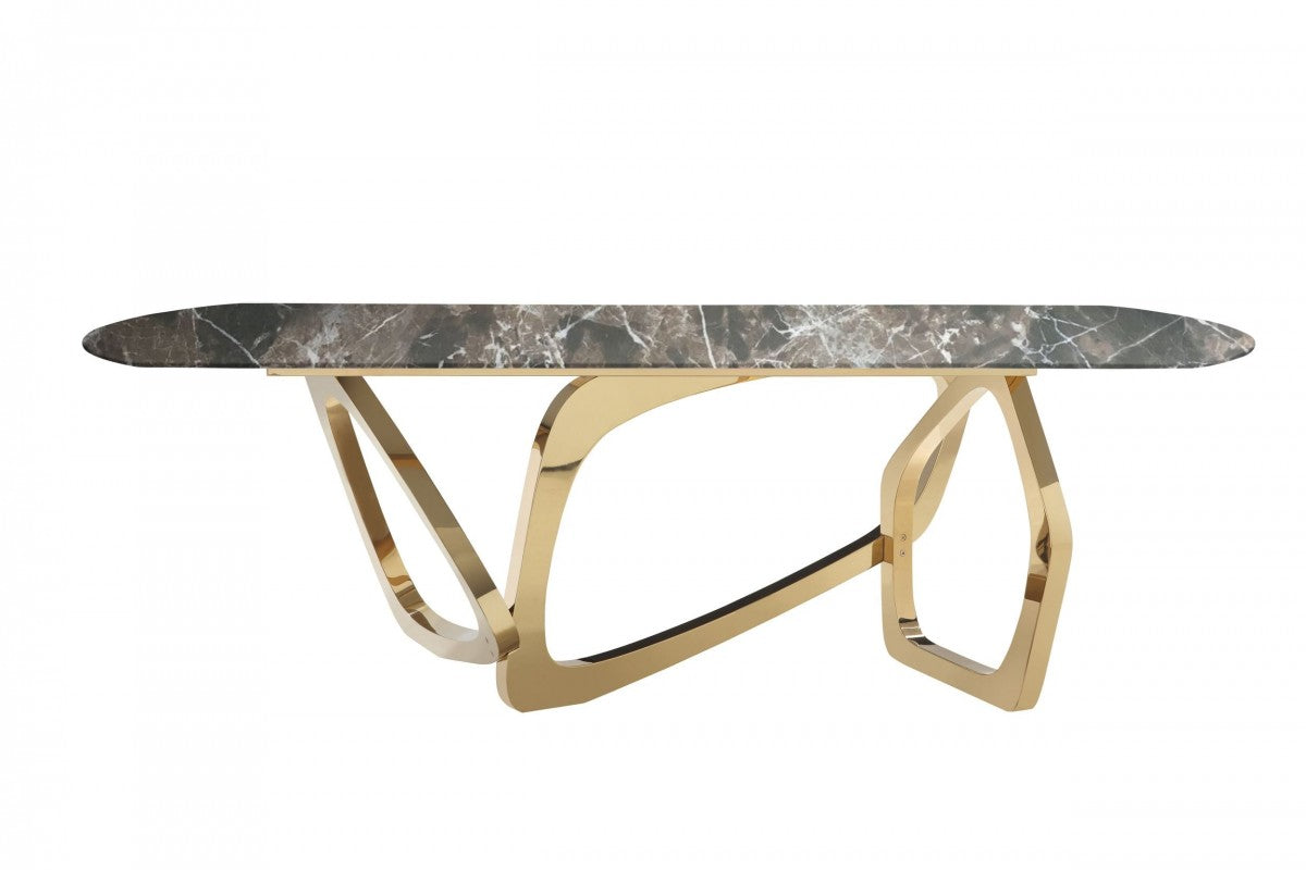 Modrest Colton - Modern Brown & Gold Dining Table