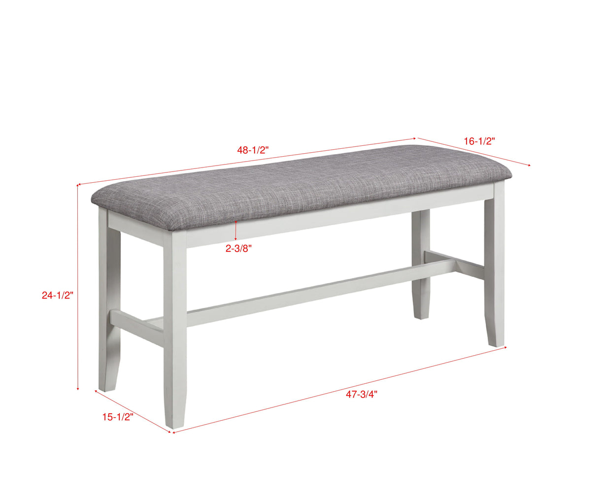 Buford - Counter Height Bench - Gray
