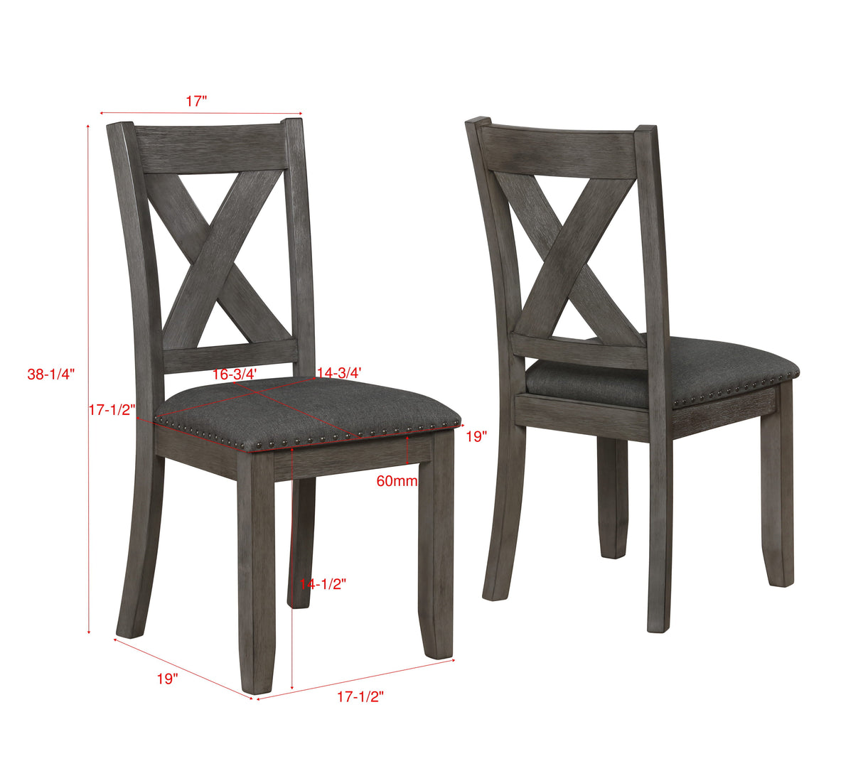 Favella - Side Chair (Set Of 2) - Dark Gray