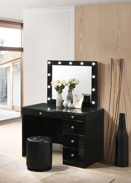 Morgan - Vanity Desk, Mirror - Black