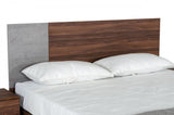 Palermo Queen Bed - Modern Italian Faux Concrete & Walnut Bed