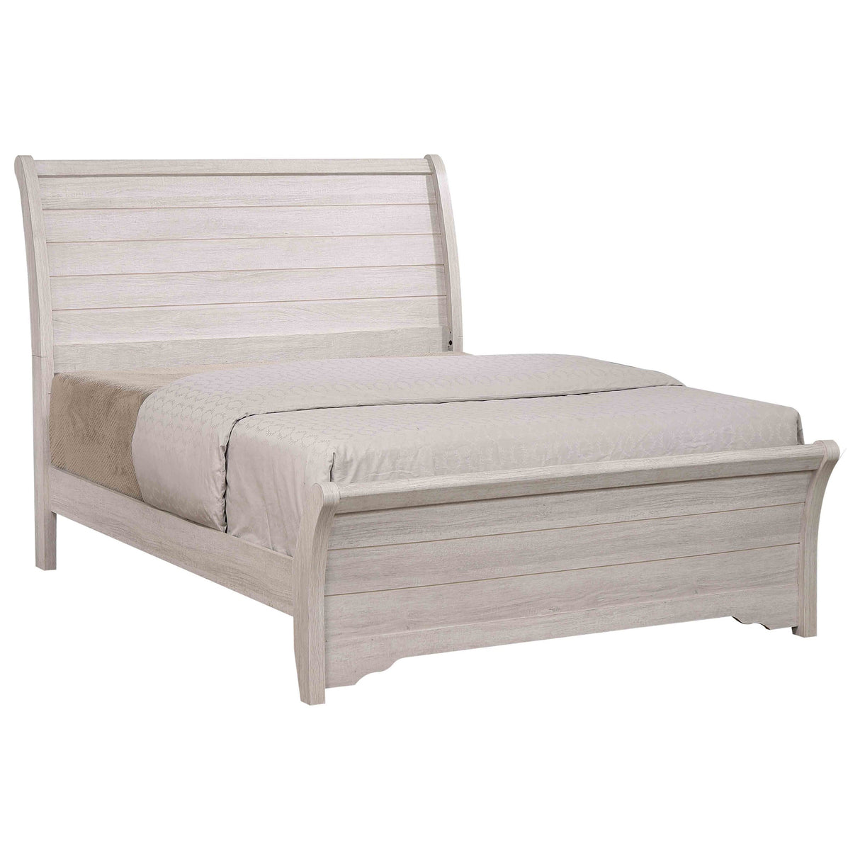 Coralee White Queen Sleigh Bed