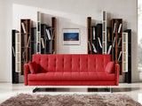 Divani Casa Tejon Modern Red Fabric Sofa Bed